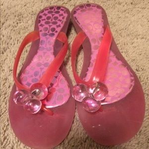 Authentic pink Coach gel flats